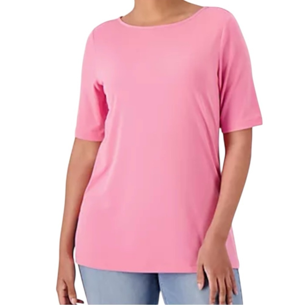 SUSAN GRAVER MODERN ESSENTIALS LIQUID KNIT PINK TOP SZ 5X